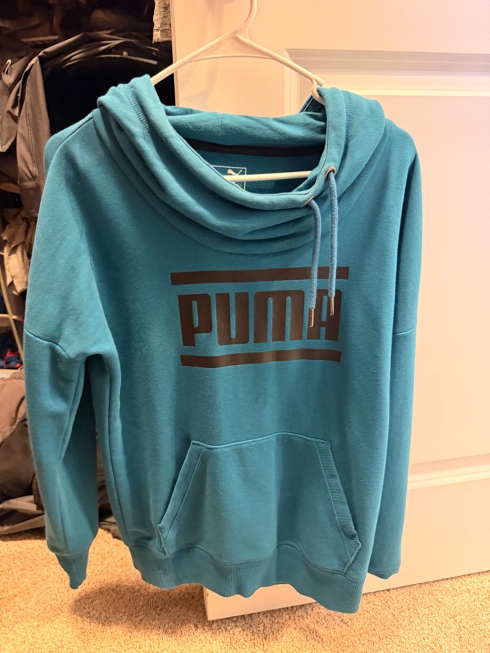 Puma Teal Crewneck Pullover with Logo Print